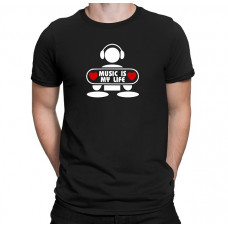 "Music is my life" T-krekls vīriešu ar termoapdruku