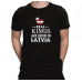 "Real Kings Are Born In Latvia" T-krekls vīriešu ar termoapdruku