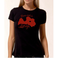 "Mana Sirds ir Latvijā" sieviešu T-krekls